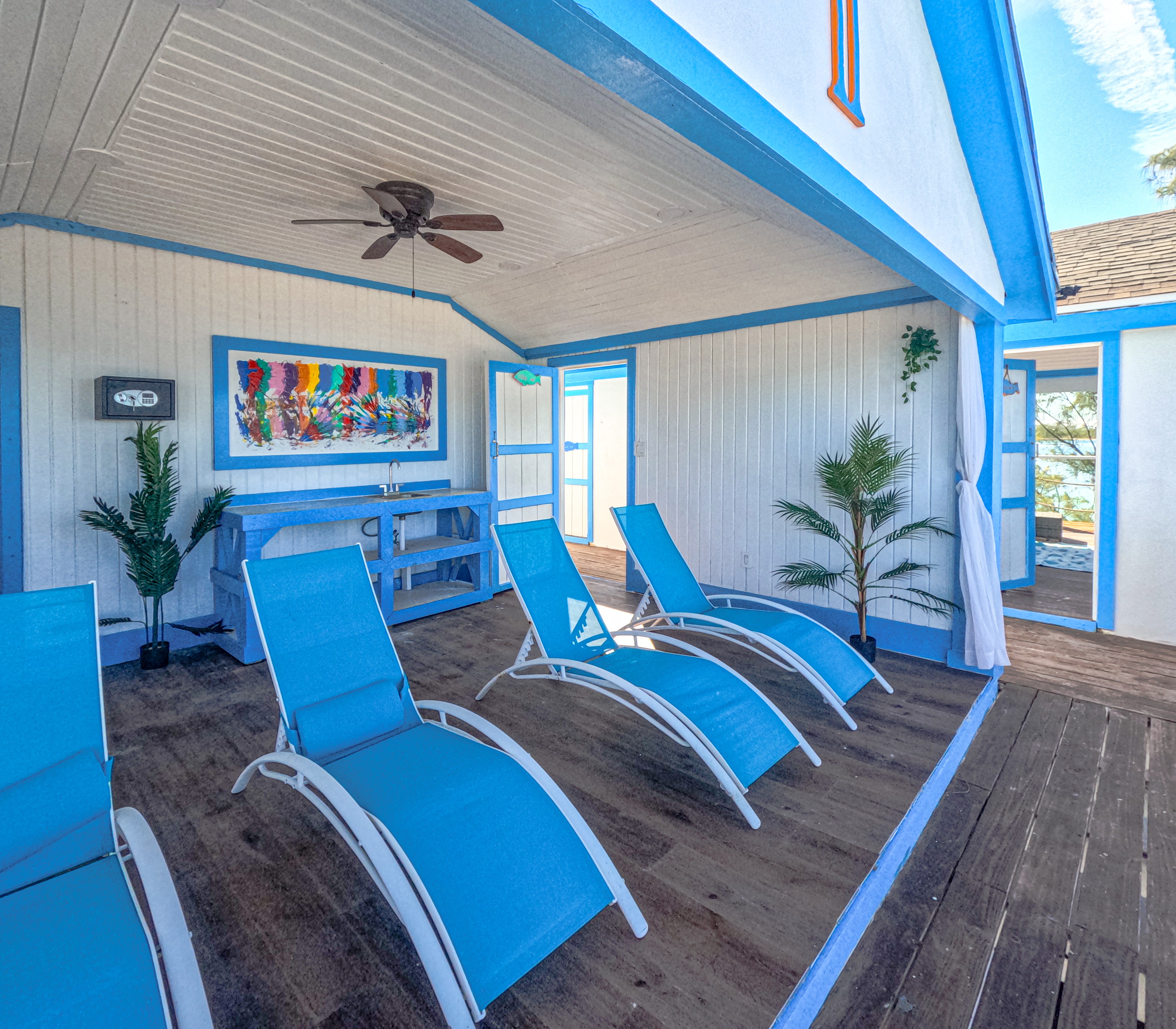 Aerial view of an oceanfront villa