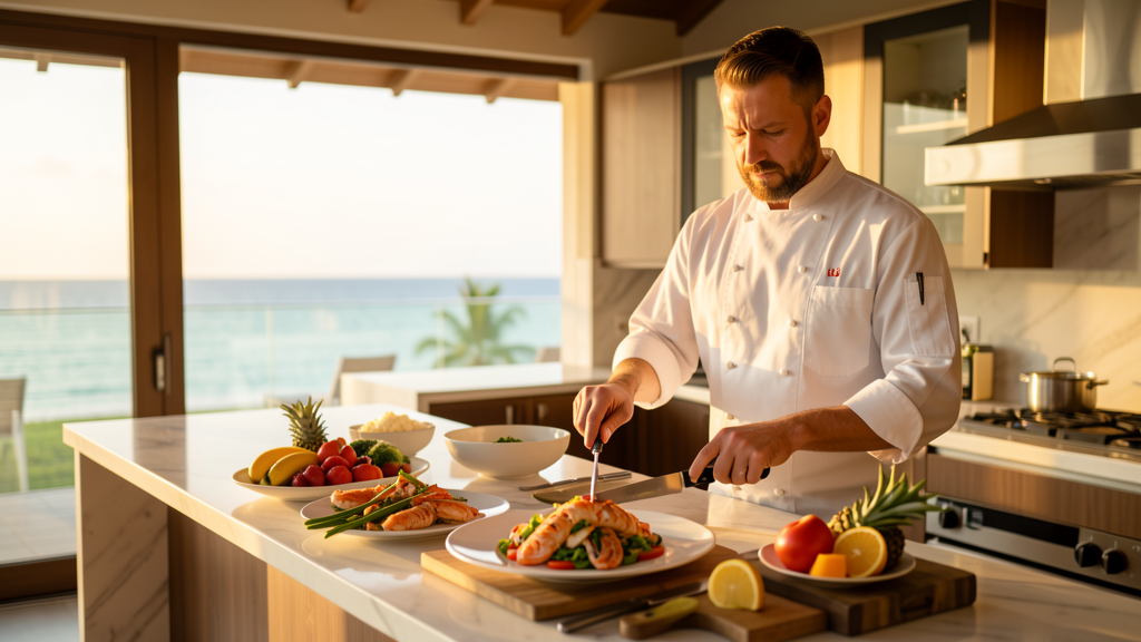 Private chef preparing a meal