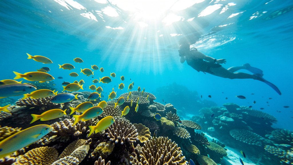 Underwater sculpture snorkeling